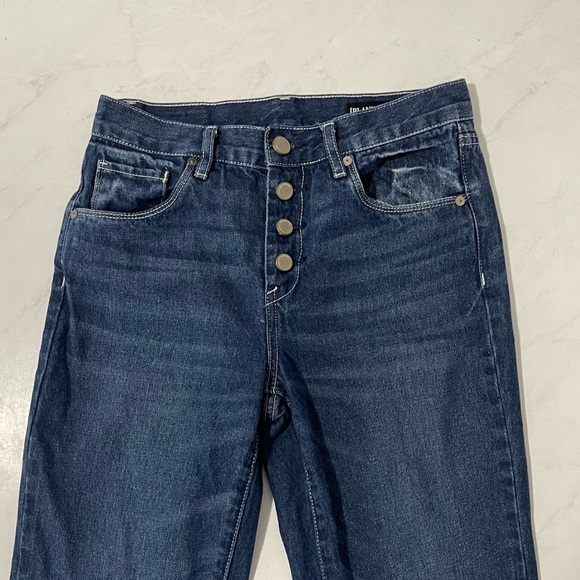 Blank NYC Button Fly Straight Leg Crop Raw Hem Jeans Size 25 - Picture 3 of 7
